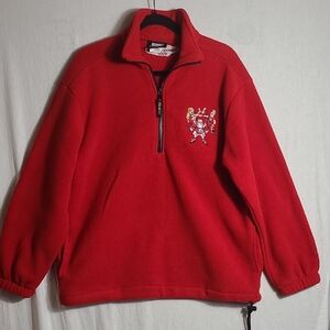 Hartwell Vintage UGA Cheerleading Red Quarter-Zip Fleece Pullover Size Medium